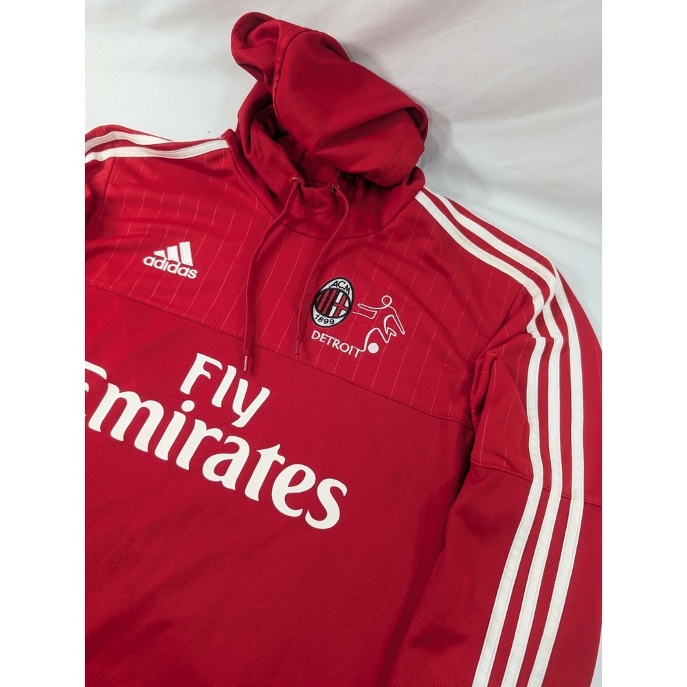 Vintage Adidas‎ AC Milan Football Hoodie Mens Jacket Hoodie Track Top XL Detroit